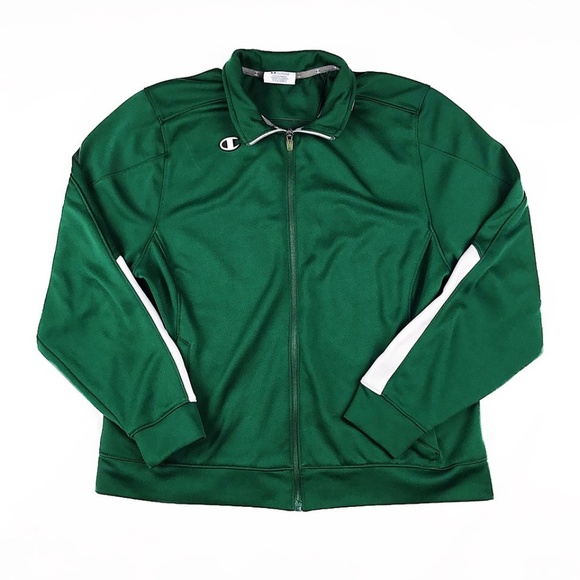 champion windbreaker mens green